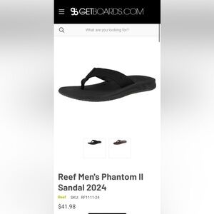 NEW without tags Men's Reef Phantom II Flip Flop Black Size 9